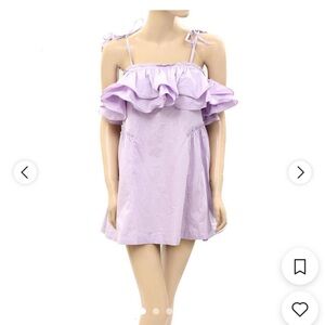 FP Lavender Off-Shoulder Ruffle Mini Dress. Size large. NWOT